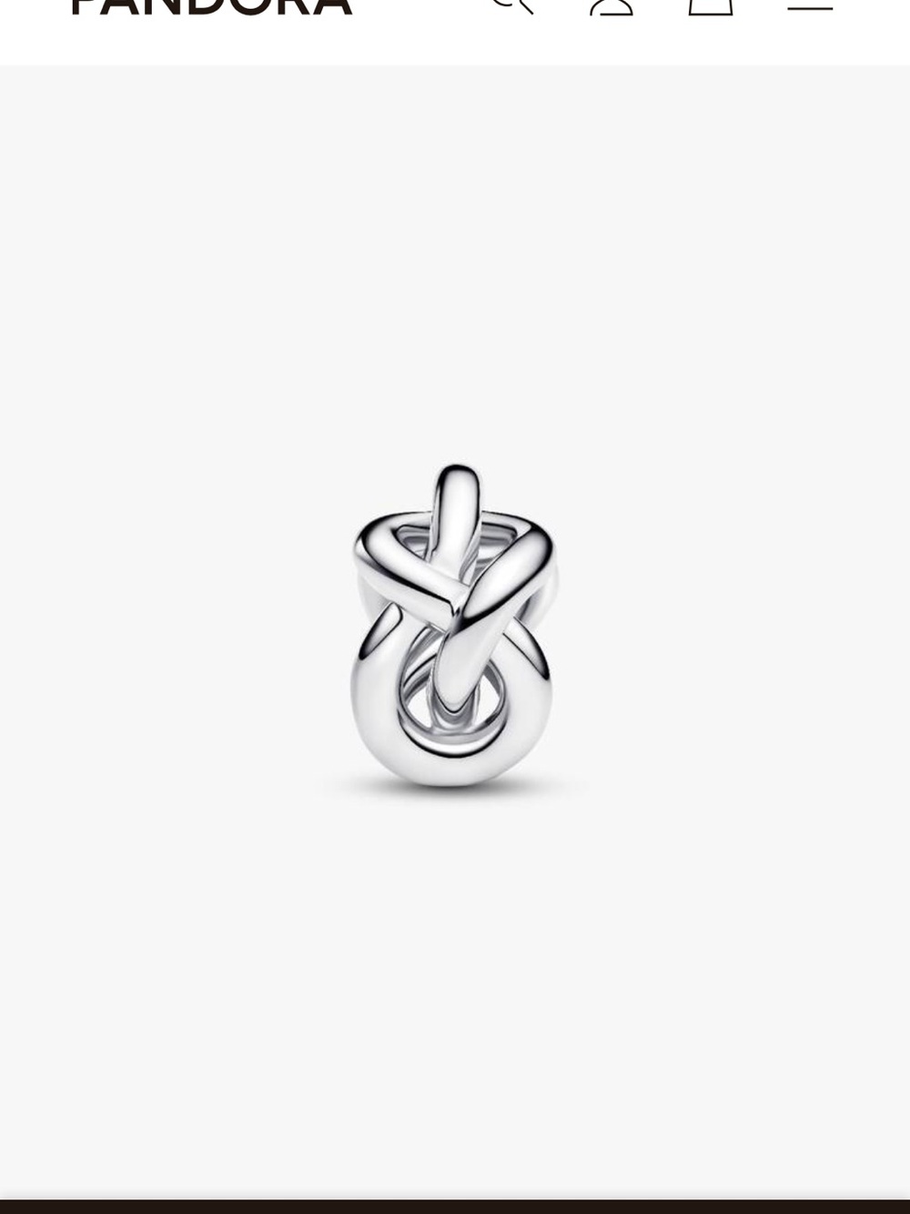 Pandora Sterling Silver Infinity Knot Charm